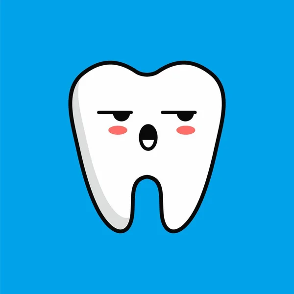 Tekenfilm Van Schattig Teeth Karakter Ontwerp Teeth Icon Illustratie Sjabloon — Stockvector