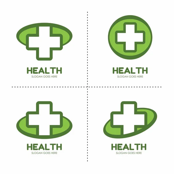 Satz Von Health Logo Design Health Medical Logo Template Vektor — Stockvektor