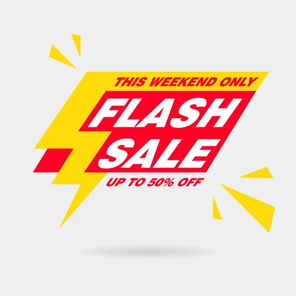 Simple Flat Flash Sale Letter Sale Sign Shape Banner Design — стоковый вектор