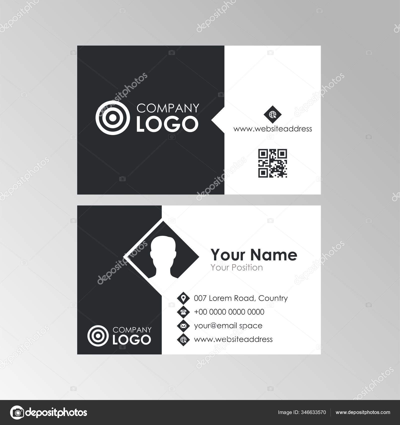 Simple Clean Black White Business Card Code Design Professional For Qr Code Business Card Template
