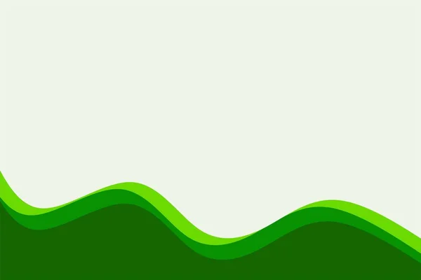 Simple Abstract Green Flow Wave Background Design Template Vector — Stock Vector