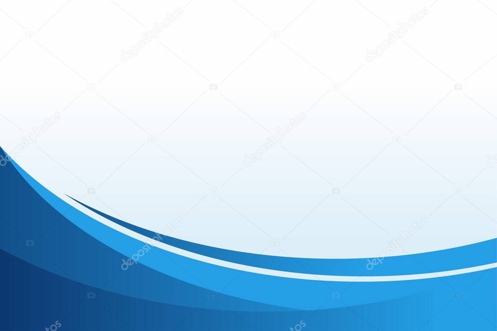 Simple Abstract Blue and White Wave Background Design Template Vector, Blue Gradient Flow Background