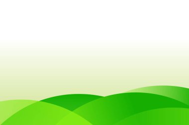 Metin Tasarım Şablonu Vektörü için Boş Beyaz Alan ile Basit Soyut Yeşil Eğri Gradyan Arkaplanı