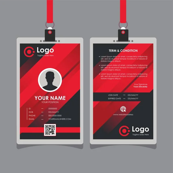 Abstrakt Cool Red Black Line Gradient Card Design Professional Identity — Stockový vektor