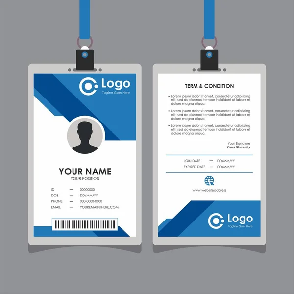 Аннотация Simple Geometric Blue Card Design Professional Identity Card Template — стоковый вектор