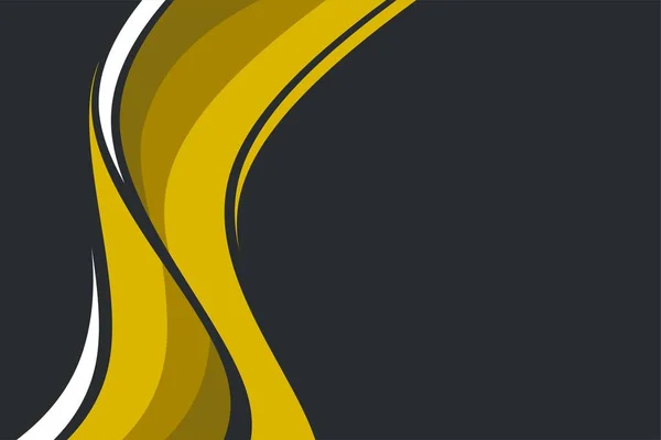 Abstracte Gele Golf Zwarte Achtergrond Met Lege Ruimte Voor Tekstontwerp — Stockvector