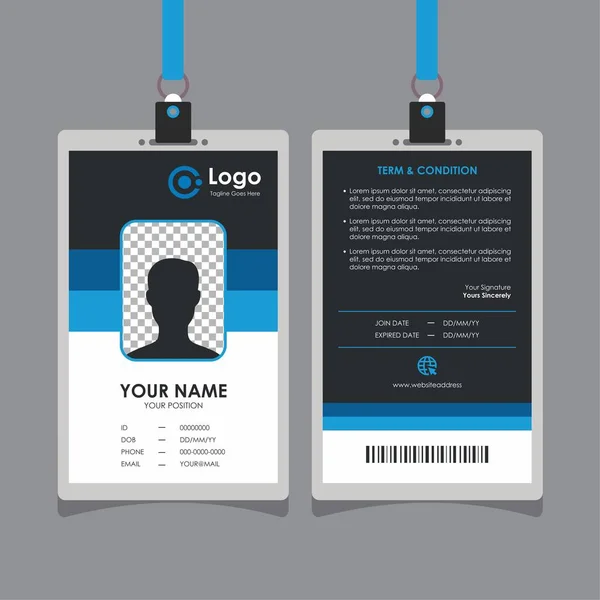 Απλή Καθαρή Μπλε Γραμμή Σχεδιασμού Καρτών Ταυτότητας Επαγγελματική Ταυτότητα Πρότυπο — Διανυσματικό Αρχείο