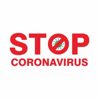 Corona Virüs Harf İmza İllüstrasyonunu Durdur, Covid-19 Etiket, Etiket, Poster Tasarım Şablonu