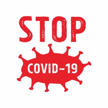 Corona Virüs İmza Resmini Durdur, Covid-19 Etiket Tasarımı Şablonu
