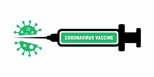 Corona Virus Vaccin Illustratie Covid Vaccin Cartoon Ontwerp Sjabloon Vector — Stockvector