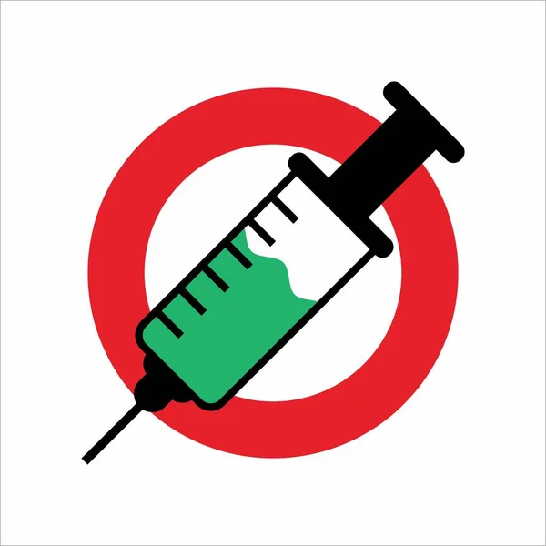 Aşı İşareti İllüstrasyonu Yok, Aşıyı Durdur Etiketi, Etiketi, Posteri, Kampanya Tasarım Şablonu