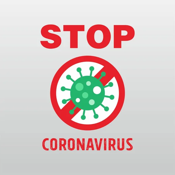 Stop Corona Virus Red Sign Illustration Covid Stichwort Etikett Poster — Stockvektor
