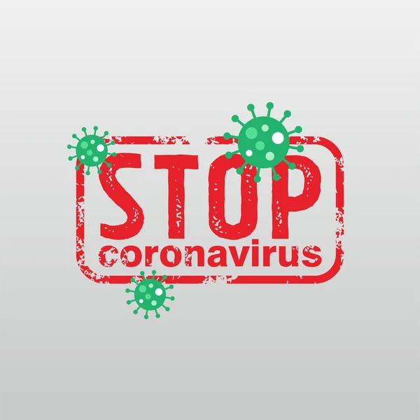 Stop Corona Virus Red Grunge Sign Illustratie Covid Label Label — Stockvector