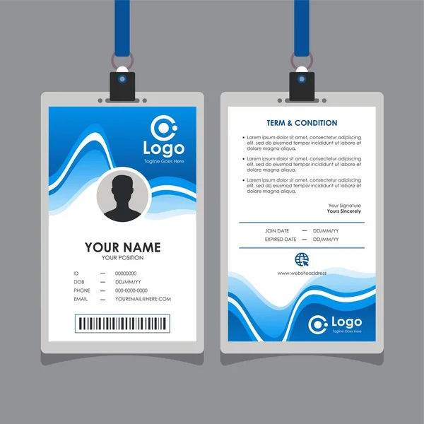 Απλή Abstract Blue Wave Card Design Επαγγελματική Ταυτότητα Πρότυπο Διάνυσμα — Διανυσματικό Αρχείο