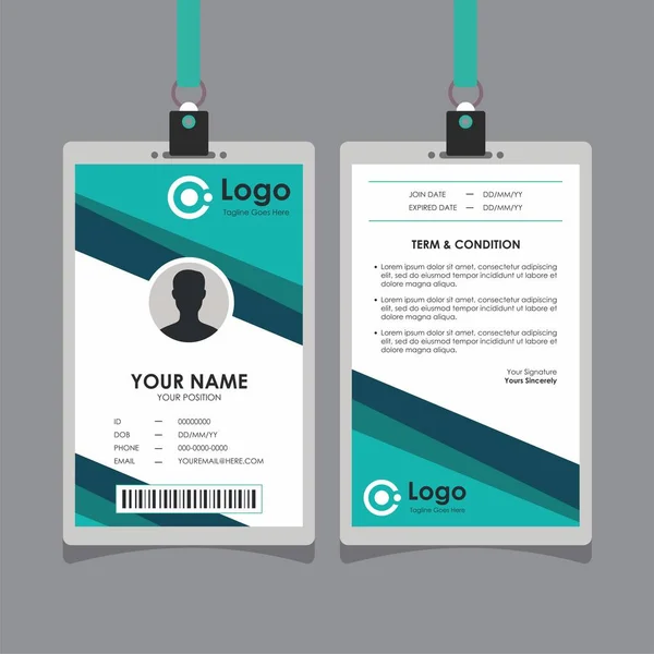 Design Cartão Identidade Geométrica Turquesa Abstrato Simples Vetor Cartão Identidade —  Vetores de Stock