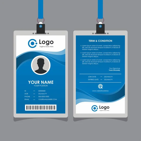 Απλή Abstract Blue Wave Card Design Επαγγελματική Ταυτότητα Πρότυπο Διάνυσμα — Διανυσματικό Αρχείο