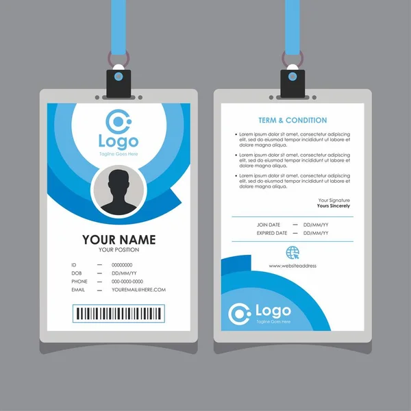 Simple Clean Blue Card Design Circle Shape Professional Identity Card — стоковый вектор