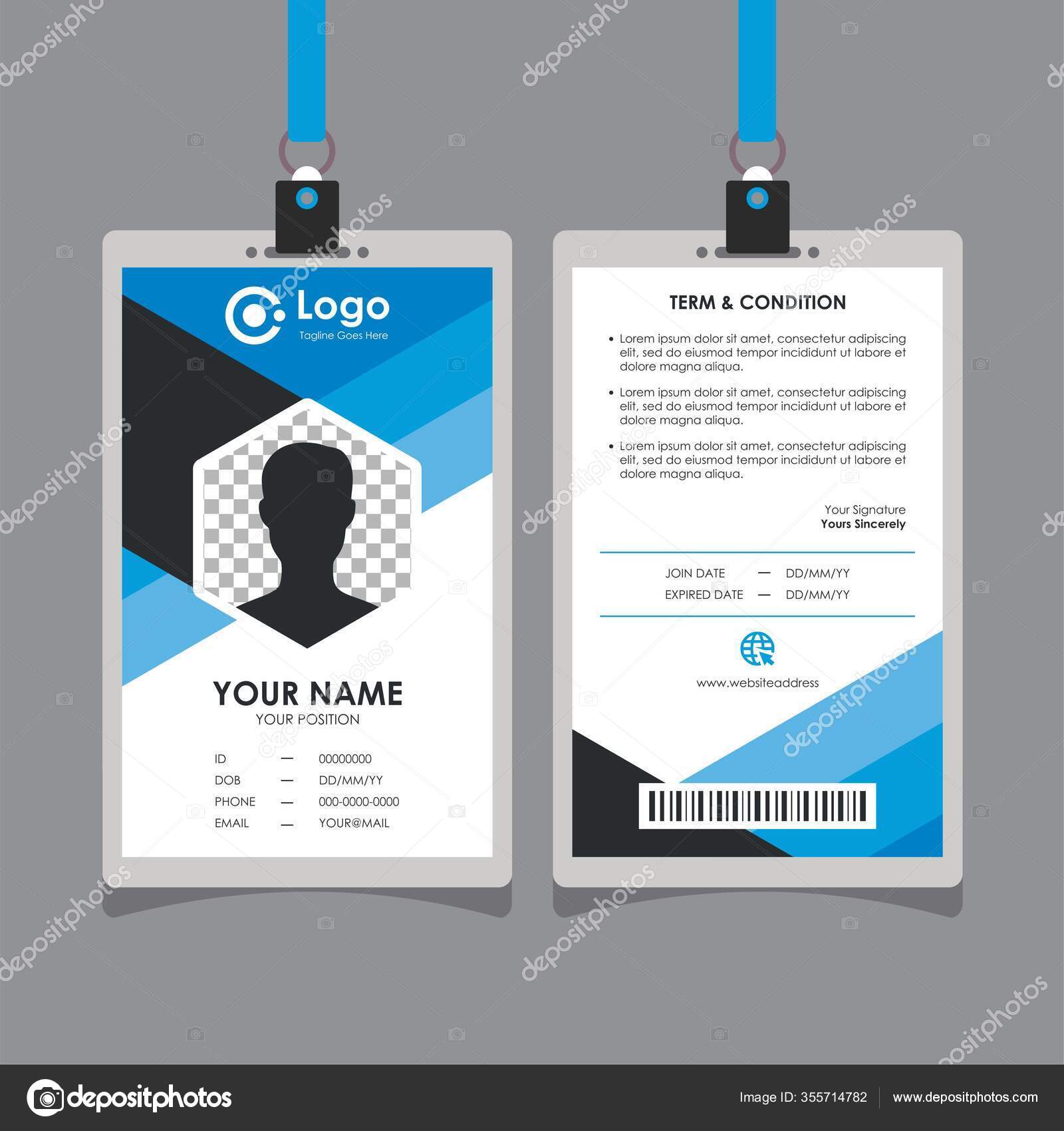 Conception Simple Carte Identite Bleue Geometrique Abstraite Vecteur Modele Carte Image Vectorielle Par Hafid007 C Illustration