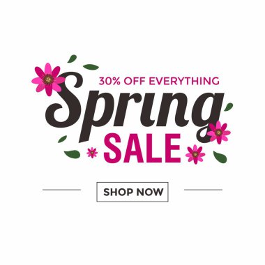 Çiçek Tasarım Şablonu ile Basit Bahar Satışı SancağıName