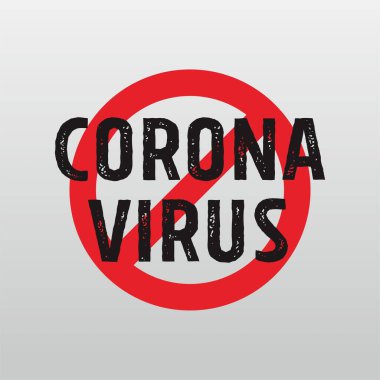Corona Virüs Kırmızı İşaret Resmini Durdur, Covid-19 Etiket, Etiket, Poster Tasarım Şablonu