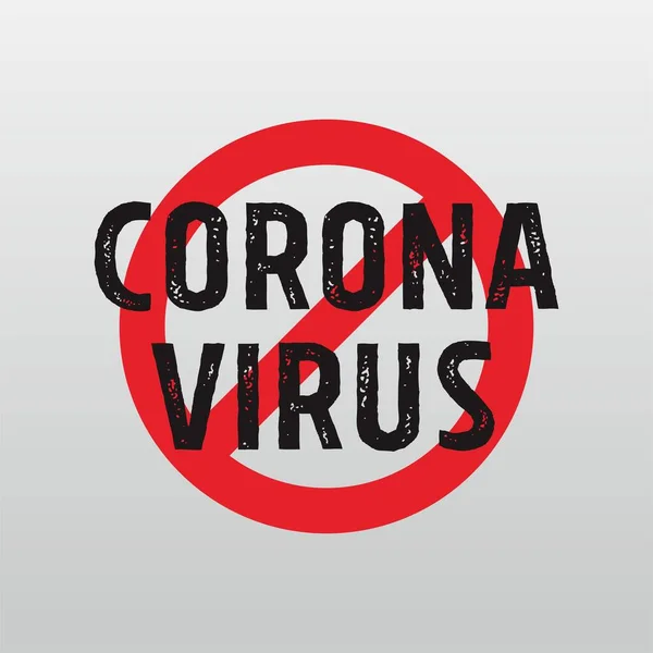 Stop Corona Virus Red Sign Illustratie Covid Label Label Poster — Stockvector