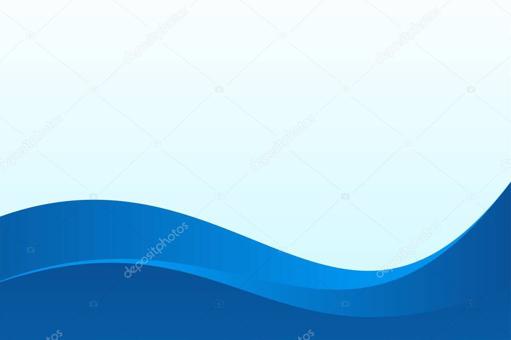 Abstract Blue Wave Background Design with Empty Space for Text Template Vector