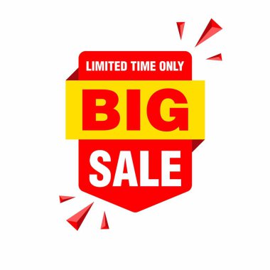 Kırmızı ve Sarı Renkli Basit Temiz Büyük Satış Pankartı, Reklam için İndirimli Bayrak Şablonu, Sosyal medya, İnternet afişi