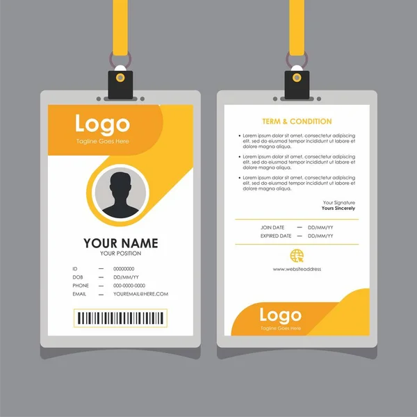 Απλό Καθαρό Πορτοκαλί Αφηρημένο Σχέδιο Καρτών Ταυτότητας Επαγγελματικό Πρότυπο Ταυτότητας — Διανυσματικό Αρχείο