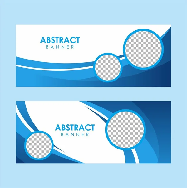 Abstrakt Blue Wave Business Banner Design Blue Professional Banner Template — Stockový vektor