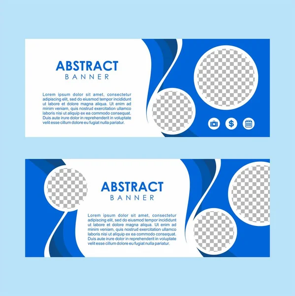 Abstrakt Blue Wave Business Banner Design Blue Professional Banner Template — Stockový vektor