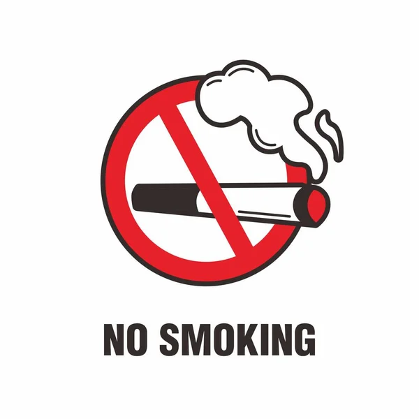 Único Vermelho Não Fumar Sinal Logotipo Ícone Ilustração Design Modelo —  Vetores de Stock