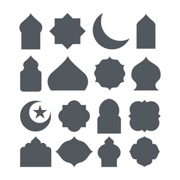 Set Forma Islamica Illustrazione Design Vuoto Forma Islamica Modello Vettoriale — Vettoriale Stock