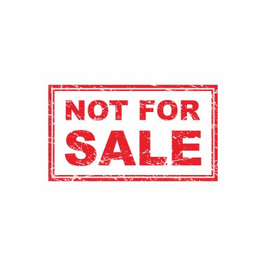 Beyaz Arkaplanda Satılık Değil Yazılı Soyut Kırmızı Grunge Kauçuk Damgası