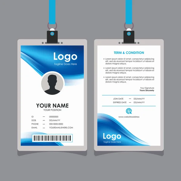 Аннотация Smooth Blue Stylish Wave Card Design Professional Identity Card — стоковый вектор
