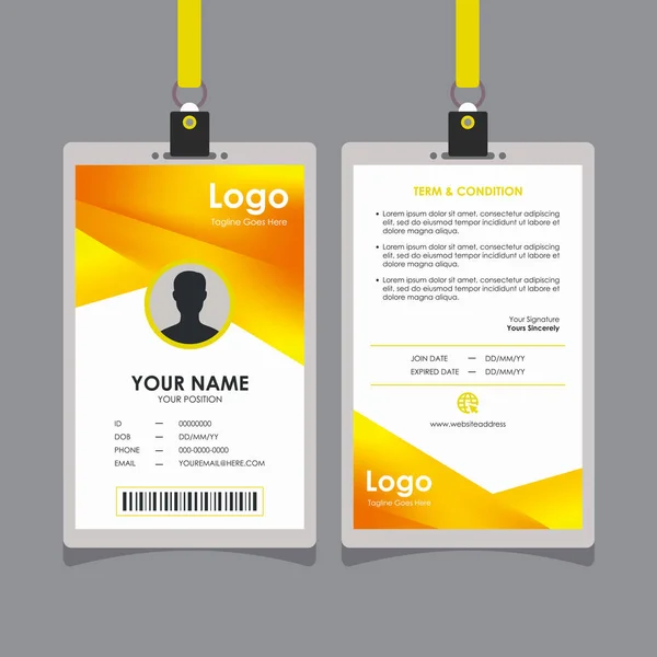 Περίληψη Fresh Yellow Orange Gradient Geometric Card Design Professional Identity — Διανυσματικό Αρχείο