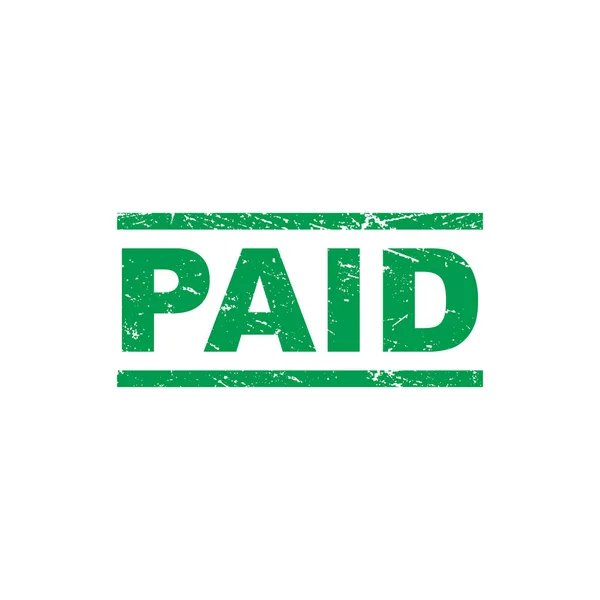 Grunge Green Paid Stamp Sign Illustration Design Paid Mark Tag — 图库矢量图片