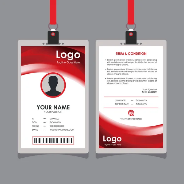 Αφηρημένη Κομψό Κόκκινο Λευκό Καμπυλότητας Card Design Επαγγελματική Ταυτότητα Πρότυπο — Διανυσματικό Αρχείο