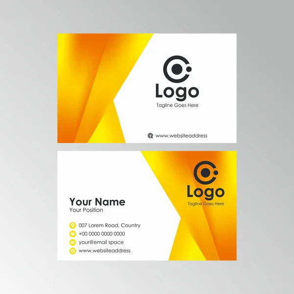 Design Cartão Visita Gradiente Elegante Amarelo Fresco Simples Vetor Modelo — Vetor de Stock