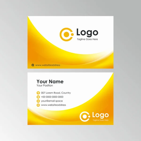 Αφηρημένη Μαλακό Κίτρινο Καμπύλη Σχεδιασμού Επαγγελματική Κάρτα Επαγγελματικό Όνομα Κάρτα — Διανυσματικό Αρχείο