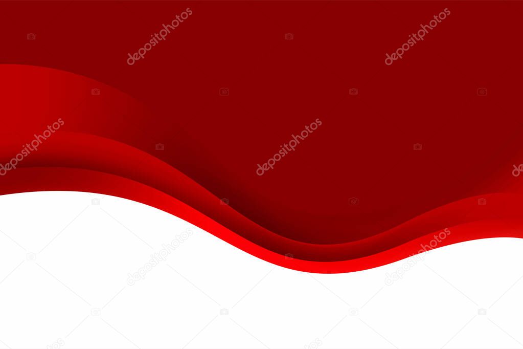 Abstract Elegant Red White Wave Papercut Background Design, Flowing Red White Stylish Background Template Vector