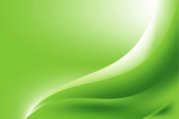 Astratto Fresco Verde Naturale Onda Sfondo Design Fluente Verde Elegante — Vettoriale Stock