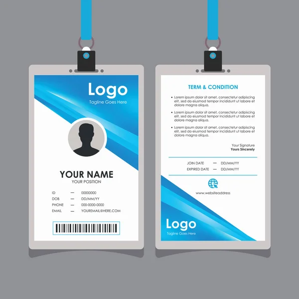 Abstract Dynamic Blue White Line Card Design Professional Identity Card — Stock Vector
