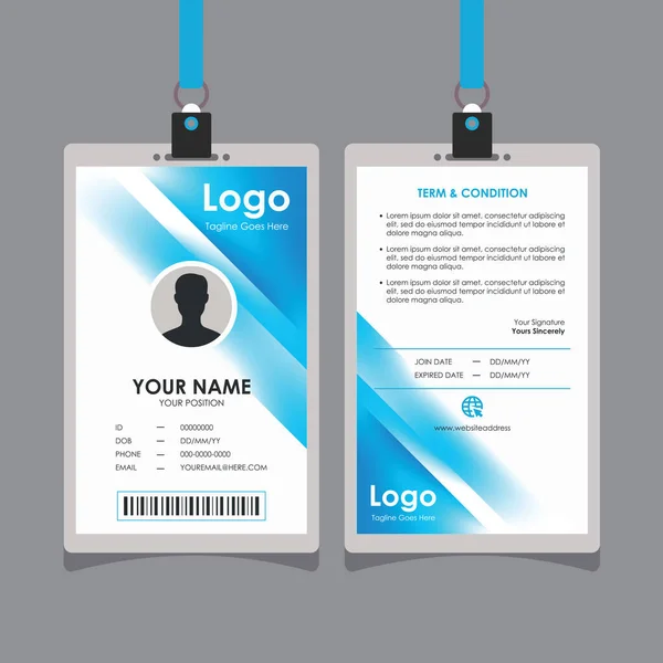 要約Blurry Blue White Line Card Design Professional Identity Card Template — ストックベクタ