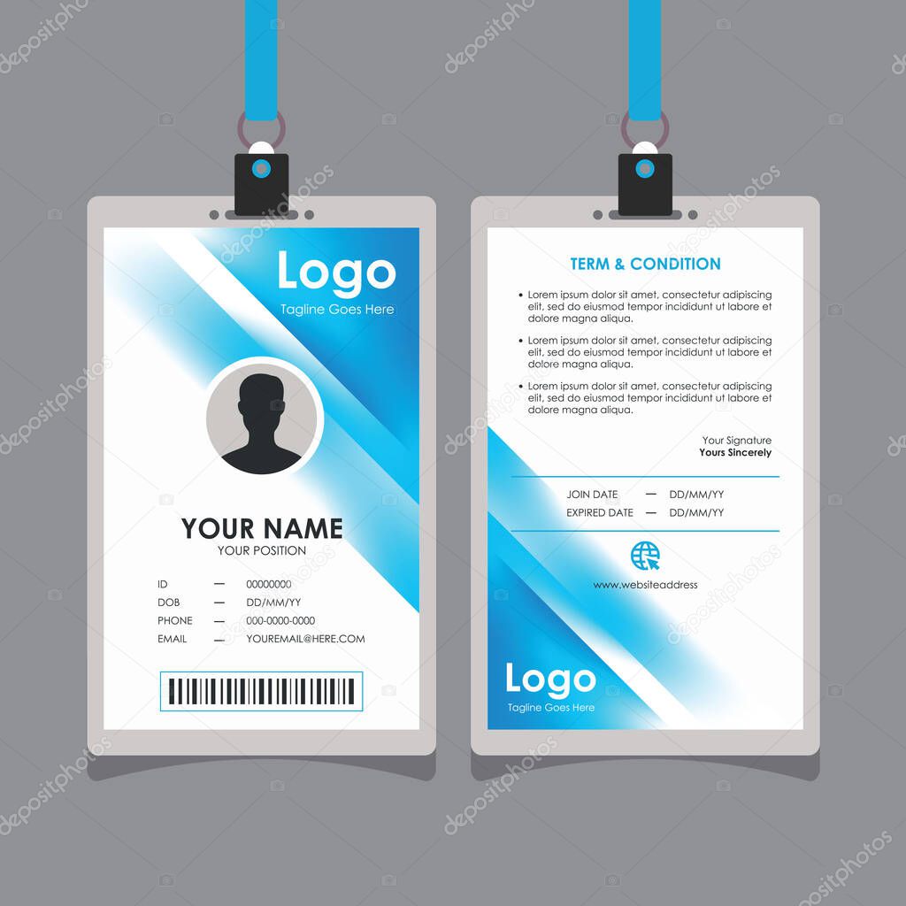 ✓ Abstract Blurry Blue White Line Id Card Design, Professional Regarding Id Card Template Ai