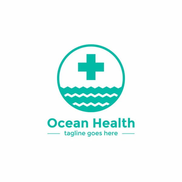 Egyszerű Türkiz Óceáni Egészségügyi Logó Kialakításának Vektora — Stock Vector