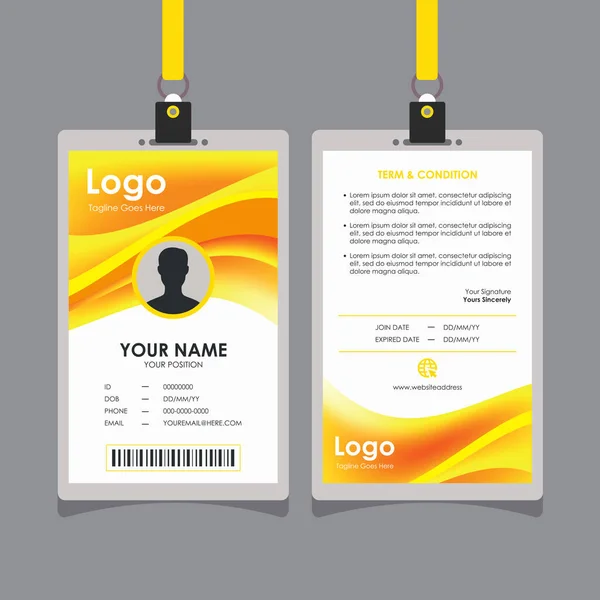 Abstract Stylish Fresh Yellow Wave Card Design Επαγγελματικό Πρότυπο Ταυτότητας — Διανυσματικό Αρχείο