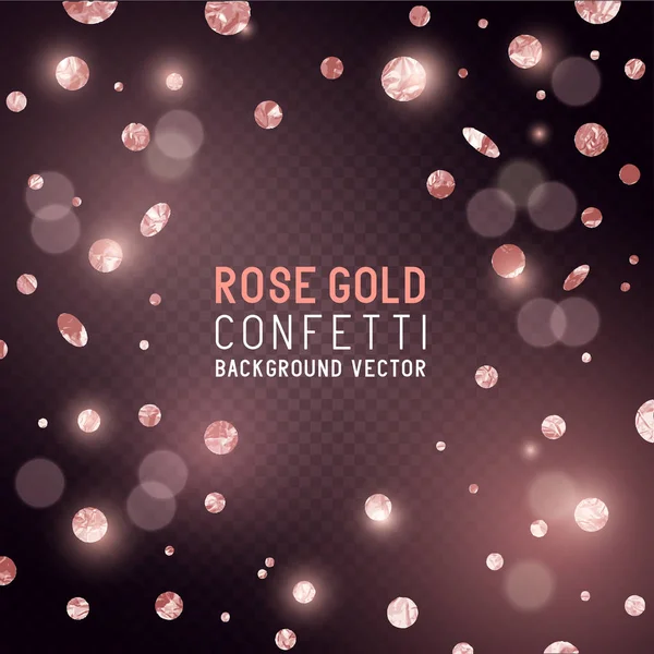 Brokat Rose Gold konfetti — Wektor stockowy