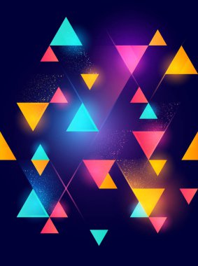 Parlak neon geometrik desen