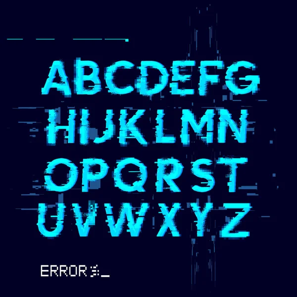 Error Glitch Letters — Stock Vector