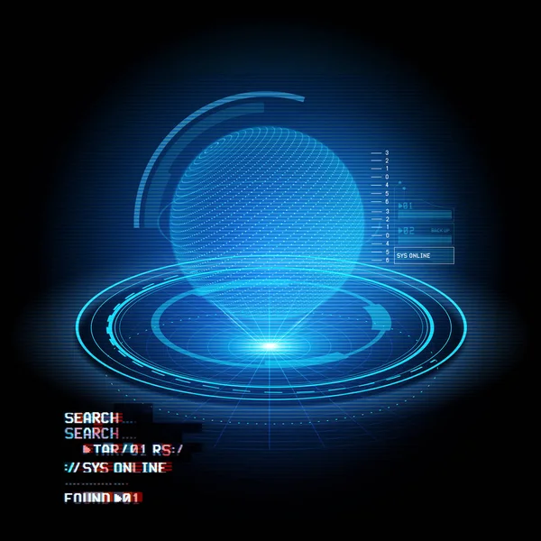 Hologram Globe projektion – Stock-vektor